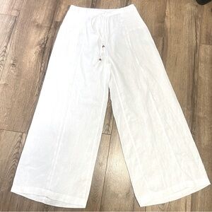 Sigrid Olsen 100% Linen Wide-Leg Pants Lagenlook Minimalist Coastal M